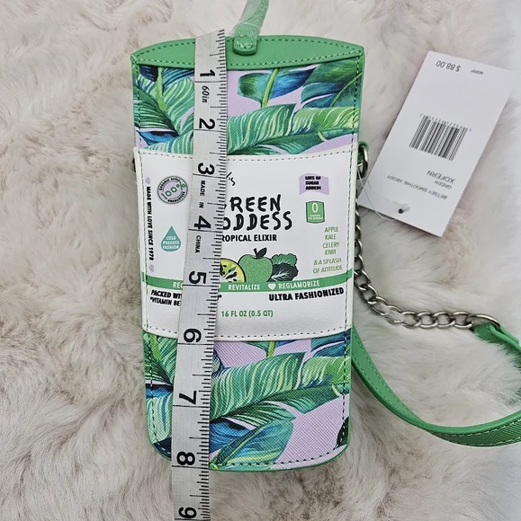 Betsey Johnson green goddess tropical elixir novelty smoothie faux leather‎ bag - Picture 6 of 8